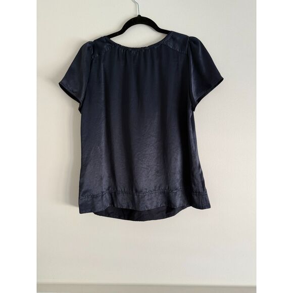 Marc Jacobs Navy Silky Polyester Blend Top - Navy - Size 12 - EUC - Picture 2 of 6